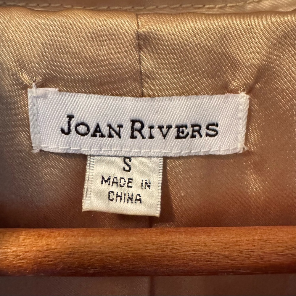 Joan Rivers Trench Rain Coat Beige Womens Small Button Front Pockets Belt Loops - Picture 2 of 14